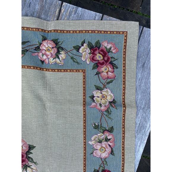 GOBLYS Table Covering Tapestry Square Floral Jacquard Cotton Beige France 58x58 - Picture 8 of 13